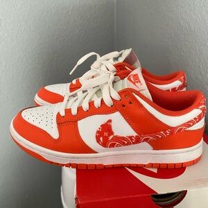 Nike Vibrant Orange and White Shoes